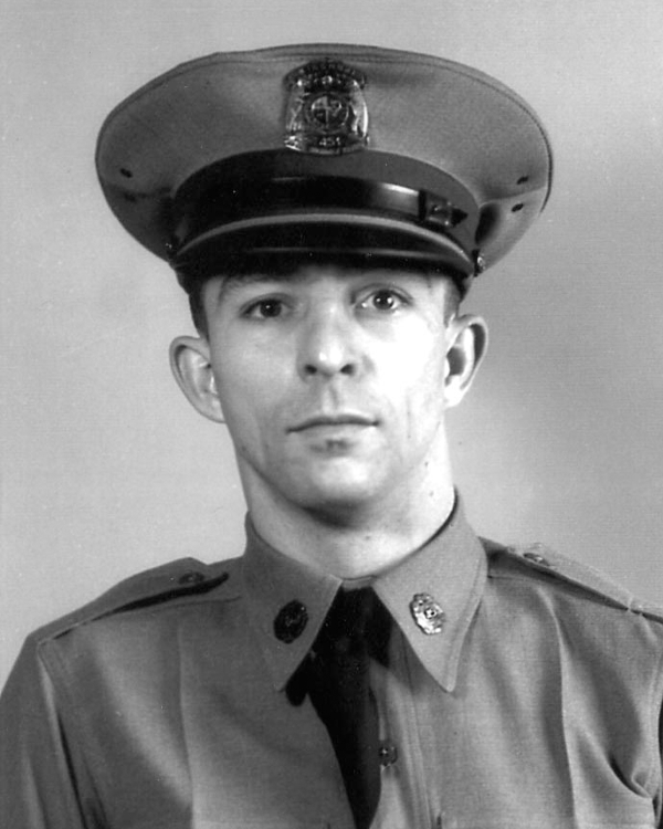Trooper J.D. Ellis, in MSHP uniform. Badge 45. End of watch October 16, 1942.